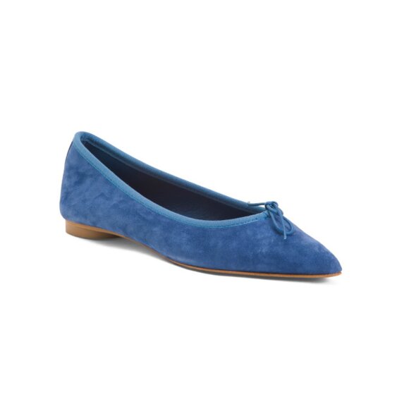 NUR ITALY Navy Made In Italy Suede Isabella Flats - Picture 1 of 2